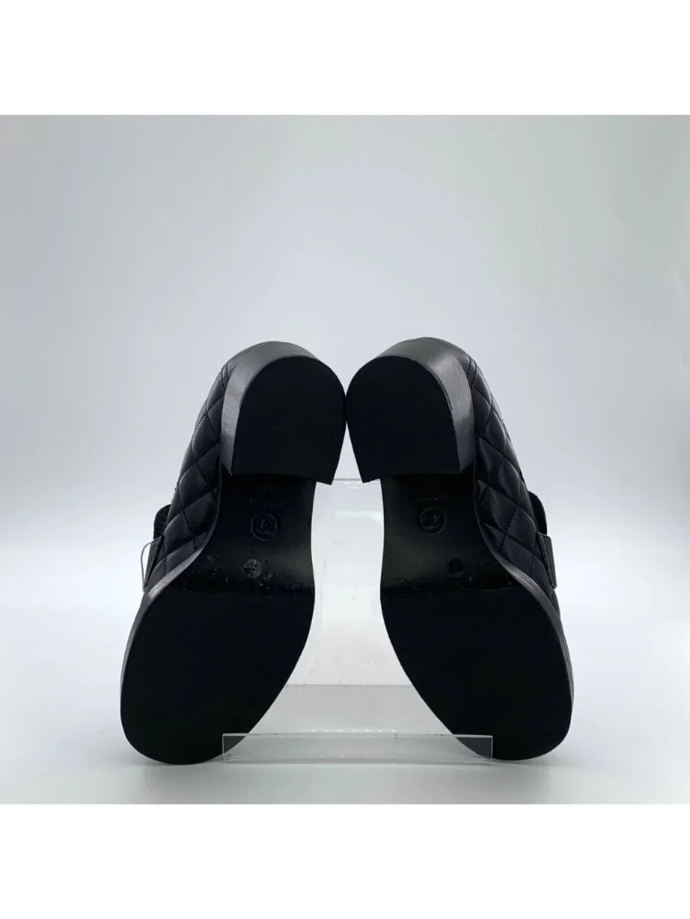 Chanel Black Leather Round-Toe Flat Shoes